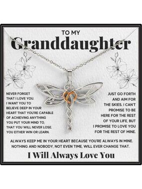 Heartfelt Dragonfly Necklace for Granddaughter - Perfect Gift from Grandma
